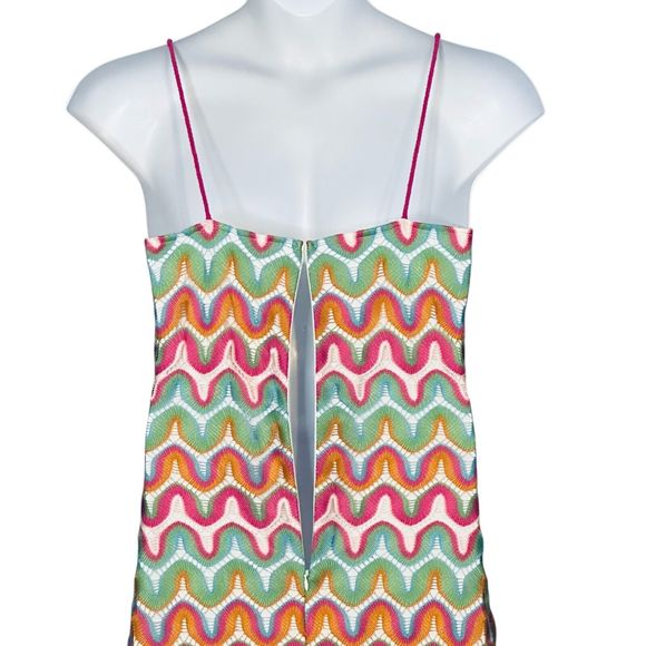 Gianni Bini GB Miss Mini Dress Crochet Spaghetti Strap Colorful Boho Party XXL - Picture 9 of 10